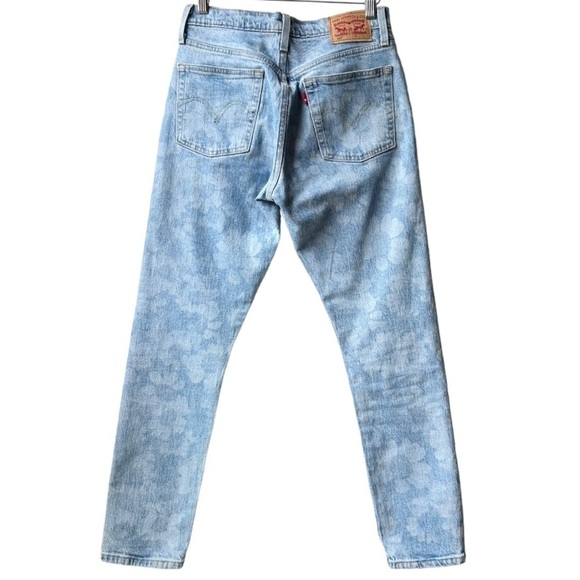 Levi’s Light Blue Wash Tango Hazy Daisy Floral Print 501 Skinny Jeans 26x28 - Picture 7 of 15